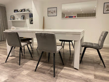 Load image into Gallery viewer, The Gloss White Diamond English Pool Dining Table by SUPERPOOL.