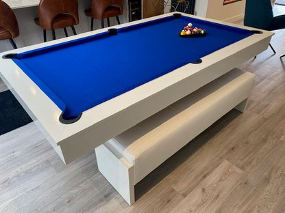 Gloss White LIGHTNING Pool Diner Table by Superpool UK