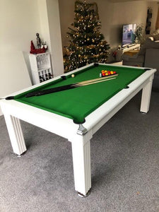 Supreme WHITE Traditional Dining  Pool Table "Exclusive" to SUPERPOOL