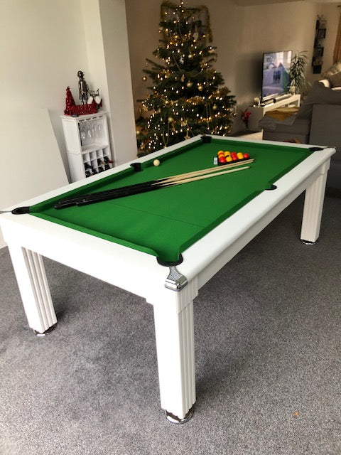 **IN STOCK** Supreme 6' WHITE Traditional Pool Dining  Pool Table.