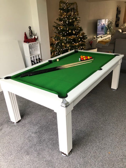 **IN STOCK** Supreme 6' WHITE Traditional Pool Dining  Pool Table.