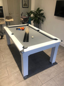 **IN STOCK** Ex-SHOWROOM Supreme 7' WHITE Traditional Pool Dining Table  **SUPERPOOL**