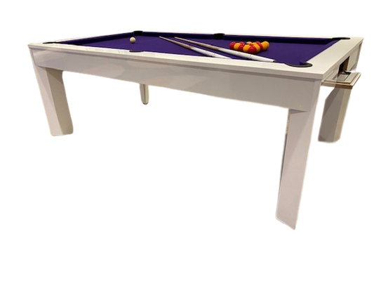 The Gloss White Diamond English Pool Dining Table by SUPERPOOL.