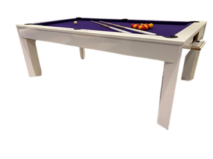 The Gloss White Diamond English Pool Dining Table by SUPERPOOL.