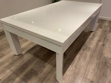 Load image into Gallery viewer, The Gloss White Diamond English Pool Dining Table by SUPERPOOL.