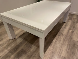 The Gloss White Diamond English Pool Dining Table by SUPERPOOL.